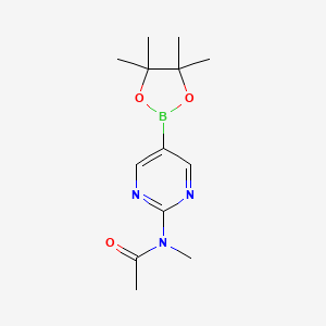 molecular formula C13H20BN3O3 B7953284 N-methyl-N-(5-(4,4,5,5-tetramethyl-1,3,2-dioxaborolan-2-yl)pyrimidin-2-yl)acetamide 