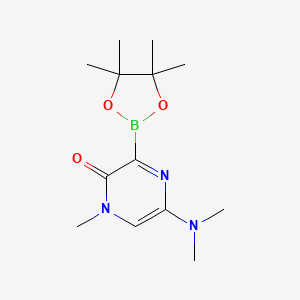 molecular formula C13H22BN3O3 B7953288 5-(Dimethylamino)-1-methyl-3-(tetramethyl-1,3,2-dioxaborolan-2-yl)pyrazin-2-one 