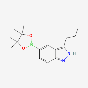 molecular formula C16H23BN2O2 B7953302 3-Propyl-5-(tetramethyl-1,3,2-dioxaborolan-2-yl)-1H-indazole 