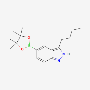 molecular formula C17H25BN2O2 B7953309 3-Butyl-5-(tetramethyl-1,3,2-dioxaborolan-2-yl)-1H-indazole 