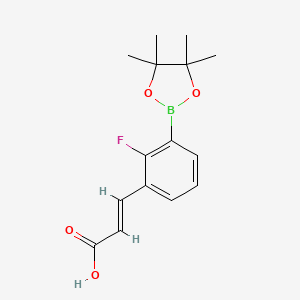 molecular formula C15H18BFO4 B7953320 (2E)-3-[2-Fluoro-3-(tetramethyl-1,3,2-dioxaborolan-2-yl)phenyl]prop-2-enoic acid 
