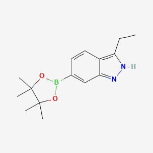 molecular formula C15H21BN2O2 B7953325 3-Ethyl-6-(tetramethyl-1,3,2-dioxaborolan-2-yl)-1H-indazole 