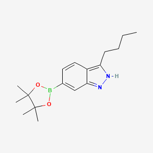 molecular formula C17H25BN2O2 B7953329 3-Butyl-6-(tetramethyl-1,3,2-dioxaborolan-2-yl)-1H-indazole 