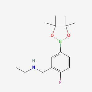 molecular formula C15H23BFNO2 B7953339 Ethyl({[2-fluoro-5-(tetramethyl-1,3,2-dioxaborolan-2-yl)phenyl]methyl})amine 