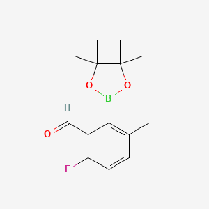molecular formula C14H18BFO3 B7953362 6-Fluoro-3-methyl-2-(tetramethyl-1,3,2-dioxaborolan-2-yl)benzaldehyde 