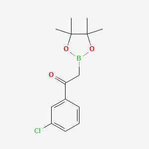 molecular formula C14H18BClO3 B7953377 1-(3-Chlorophenyl)-2-(tetramethyl-1,3,2-dioxaborolan-2-yl)ethanone 