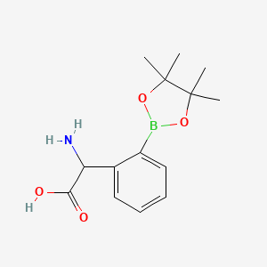 molecular formula C14H20BNO4 B7953385 Amino[2-(tetramethyl-1,3,2-dioxaborolan-2-yl)phenyl]acetic acid 