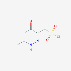 molecular formula C6H7ClN2O3S B7953404 (6-Methyl-4-oxo-1,4-dihydropyridazin-3-yl)methanesulfonyl chloride 