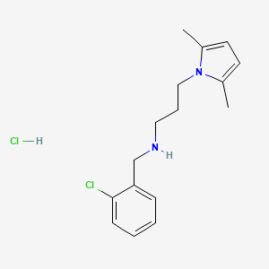 molecular formula C16H22Cl2N2 B7953439 N-[(2-Chlorophenyl)methyl]-3-(2,5-dimethylpyrrol-1-yl)propan-1-amine;hydrochloride 