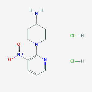 molecular formula C10H16Cl2N4O2 B7953457 1-(3-Nitropyridin-2-yl)piperidin-4-amine dihydrochloride 