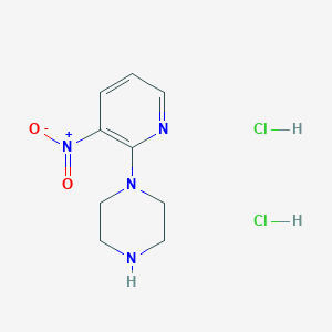 molecular formula C9H14Cl2N4O2 B7953464 1-(3-Nitropyridin-2-yl)piperazine dihydrochloride 