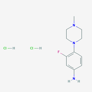molecular formula C11H18Cl2FN3 B7953499 Benzenamine, 3-fluoro-4-(4-methyl-1-piperazinyl)-, dihydrochloride 