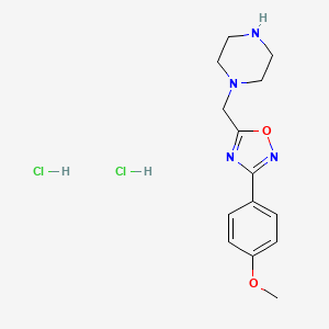 molecular formula C14H20Cl2N4O2 B7953520 Piperazine, 1-[[3-(4-methoxyphenyl)-1,2,4-oxadiazol-5-yl]methyl]-, dihydrochloride 