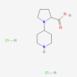 molecular formula C10H20Cl2N2O2 B7953528 1-(4-Piperidinyl)proline dihydrochloride 