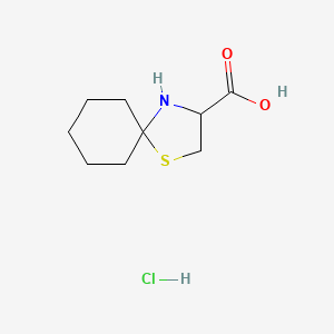 molecular formula C9H16ClNO2S B7953541 1-Thia-4-azaspiro[4.5]decane-3-carboxylic acid hydrochloride 