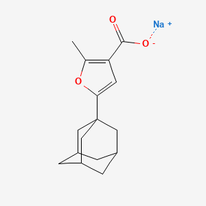 molecular formula C16H19NaO3 B7953566 Sodium 5-(1-adamantyl)-2-methyl-3-furoate 