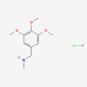 molecular formula C11H18ClNO3 B7953569 N-methyl-1-(3,4,5-trimethoxyphenyl)methanamine hydrochloride 