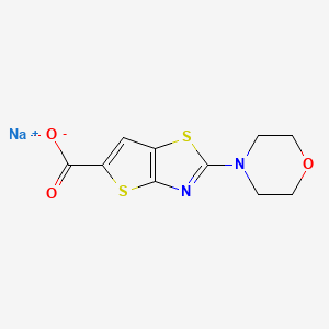 molecular formula C10H9N2NaO3S2 B7953615 Sodium 2-morpholinothieno[2,3-d]thiazole-5-carboxylate 