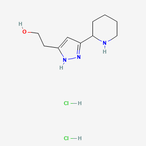 molecular formula C10H19Cl2N3O B7953617 2-(3-piperidin-2-yl-1H-pyrazol-5-yl)ethanol dihydrochloride 
