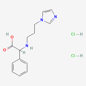 molecular formula C14H19Cl2N3O2 B7953640 2-{[3-(1H-imidazol-1-yl)propyl]amino}-2-phenylacetic acid dihydrochloride 