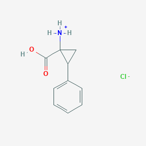 molecular formula C10H12ClNO2 B7953648 (1-Carboxy-2-phenylcyclopropyl)azanium;chloride 