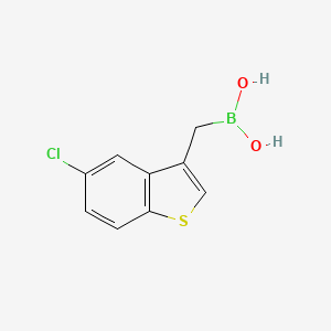 molecular formula C9H8BClO2S B7953666 [(5-Chloro-1-benzothiophen-3-yl)methyl]boronic acid 
