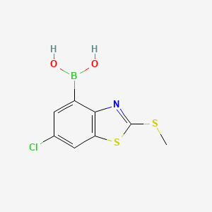 molecular formula C8H7BClNO2S2 B7953673 [6-Chloro-2-(methylsulfanyl)-1,3-benzothiazol-4-yl]boronic acid 