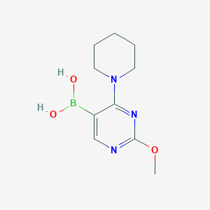 molecular formula C10H16BN3O3 B7953679 [2-Methoxy-4-(piperidin-1-yl)pyrimidin-5-yl]boronic acid 