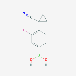 molecular formula C10H9BFNO2 B7953693 4-(1-Cyanocyclopropyl)-3-fluorophenylboronic acid 