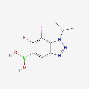 molecular formula C9H10BF2N3O2 B7953720 (6,7-Difluoro-1-isopropyl-1,2,3-benzotriazol-5-yl)boronic acid 