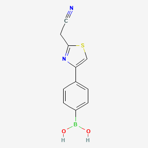 molecular formula C11H9BN2O2S B7953725 {4-[2-(Cyanomethyl)-1,3-thiazol-4-yl]phenyl}boronic acid 