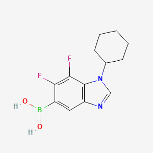 molecular formula C13H15BF2N2O2 B7953730 (1-Cyclohexyl-6,7-difluoro-1,3-benzodiazol-5-yl)boronic acid 