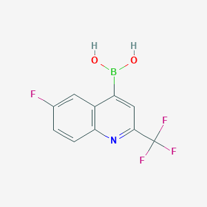 molecular formula C10H6BF4NO2 B7953733 [6-Fluoro-2-(trifluoromethyl)quinolin-4-yl]boronic acid 