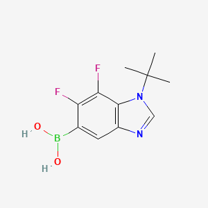 molecular formula C11H13BF2N2O2 B7953740 (1-tert-Butyl-6,7-difluoro-1,3-benzodiazol-5-yl)boronic acid 