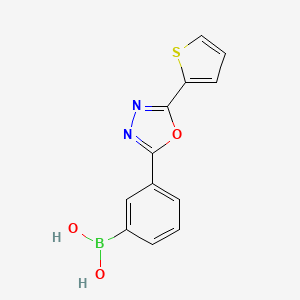 molecular formula C12H9BN2O3S B7953752 {3-[5-(Thiophen-2-yl)-1,3,4-oxadiazol-2-yl]phenyl}boronic acid 