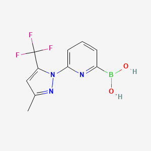 molecular formula C10H9BF3N3O2 B7953771 {6-[3-Methyl-5-(trifluoromethyl)pyrazol-1-yl]pyridin-2-yl}boronic acid 