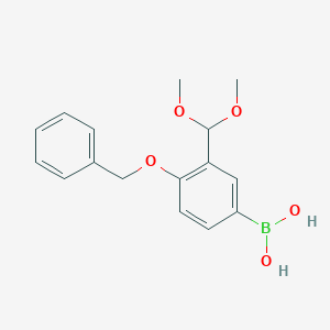 molecular formula C16H19BO5 B7953774 [4-(Benzyloxy)-3-(dimethoxymethyl)phenyl]boronic acid 