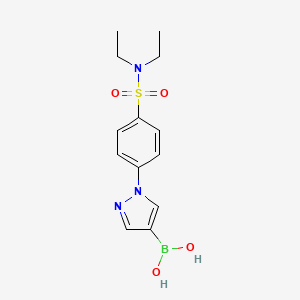 molecular formula C13H18BN3O4S B7953813 {1-[4-(Diethylsulfamoyl)phenyl]pyrazol-4-yl}boronic acid 