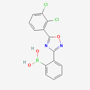 molecular formula C14H9BCl2N2O3 B7953815 {2-[5-(2,3-Dichlorophenyl)-1,2,4-oxadiazol-3-yl]phenyl}boronic acid 