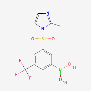 molecular formula C11H10BF3N2O4S B7953820 [3-(2-Methylimidazole-1-sulfonyl)-5-(trifluoromethyl)phenyl]boronic acid 