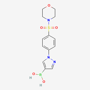 molecular formula C13H16BN3O5S B7953840 {1-[4-(Morpholine-4-sulfonyl)phenyl]pyrazol-4-yl}boronic acid 