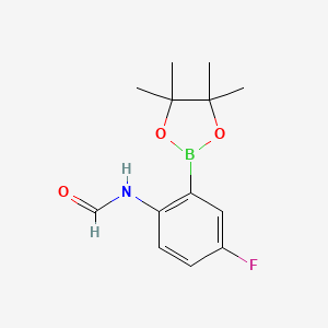 molecular formula C13H17BFNO3 B7953889 N-[4-Fluoro-2-(tetramethyl-1,3,2-dioxaborolan-2-yl)phenyl]formamide 