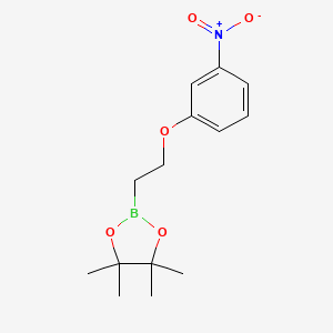 molecular formula C14H20BNO5 B7953893 4,4,5,5-Tetramethyl-2-[2-(3-nitrophenoxy)ethyl]-1,3,2-dioxaborolane 
