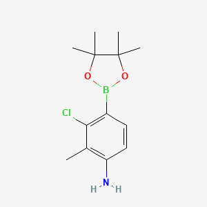 molecular formula C13H19BClNO2 B7953899 3-Chloro-2-methyl-4-(tetramethyl-1,3,2-dioxaborolan-2-yl)aniline 