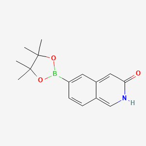 molecular formula C15H18BNO3 B7953947 6-(Tetramethyl-1,3,2-dioxaborolan-2-yl)isoquinolin-3-ol 