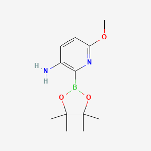 molecular formula C12H19BN2O3 B7953955 6-Methoxy-2-(tetramethyl-1,3,2-dioxaborolan-2-yl)pyridin-3-amine 
