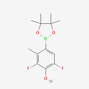 molecular formula C13H17BF2O3 B7953989 2,6-Difluoro-3-methyl-4-(tetramethyl-1,3,2-dioxaborolan-2-yl)phenol 