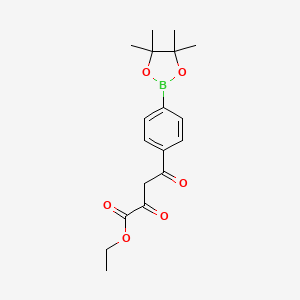 molecular formula C18H23BO6 B7953991 Ethyl 2,4-dioxo-4-[4-(tetramethyl-1,3,2-dioxaborolan-2-yl)phenyl]butanoate 