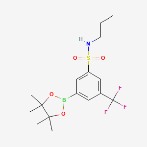 molecular formula C16H23BF3NO4S B7953999 N-Propyl-3-(tetramethyl-1,3,2-dioxaborolan-2-yl)-5-(trifluoromethyl)benzenesulfonamide 