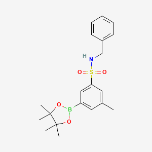molecular formula C20H26BNO4S B7954007 N-Benzyl-3-methyl-5-(tetramethyl-1,3,2-dioxaborolan-2-yl)benzenesulfonamide 